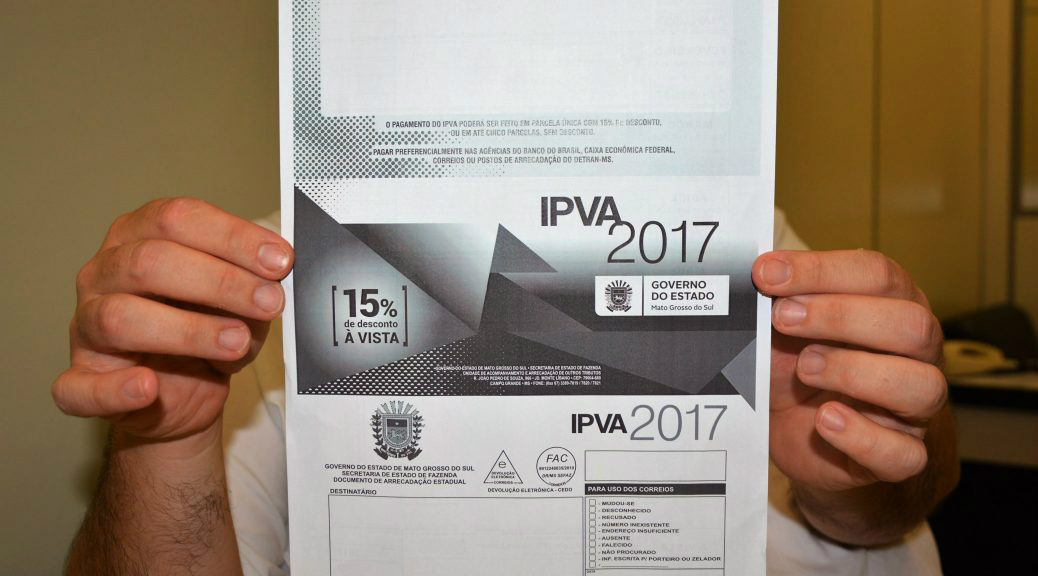 IPVA com desconto pode ser pago até esta terça