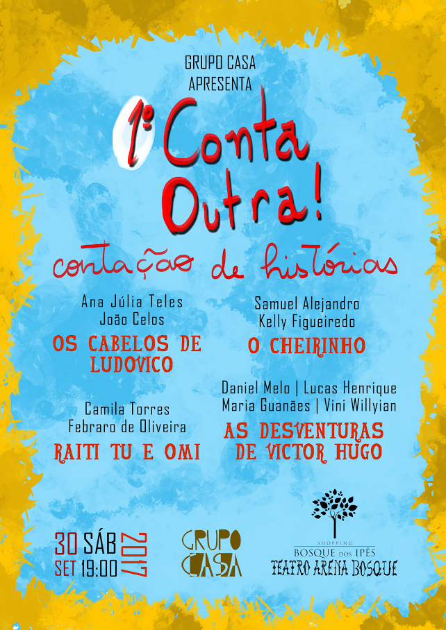 "1º Conta Outra" é neste sábado no Teatro Arena Bosque