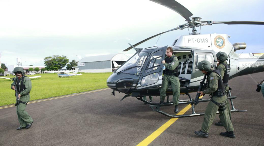 PM utiliza helicóptero para policiamento ostensivo em MS