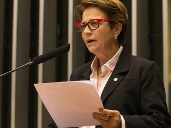 Tereza Cristina  usou a tribuna da Câmara dos Deputados, ontem, para comentar o relatório da ONU sobre o conflito de terras em Mato Grosso do Sul.Foto: Guilherme Martimon 