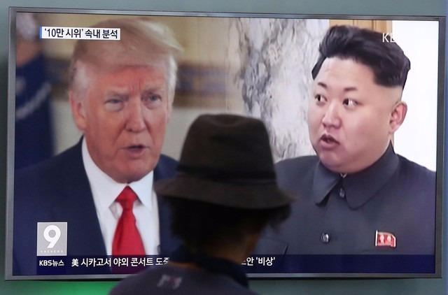 Presidente americano, Donald Trump, e do líder norte-coreano, Kim Jong-un