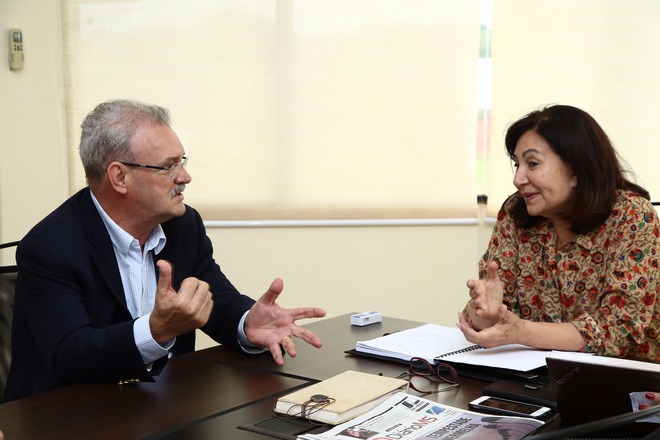 Prefeita Délia Razuk recebeu o deputado Geraldo Resende no Gabinete, na manhã desta sexta-feiraFoto: A. Frota