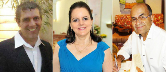 Poetas Emmanuel Marinho, Ileides Muller e o escritor Samuel Medeiros são os três novos membros efetivos da Academia Sul-Mato-Grossense de Letras. (Foto: Divulgação)