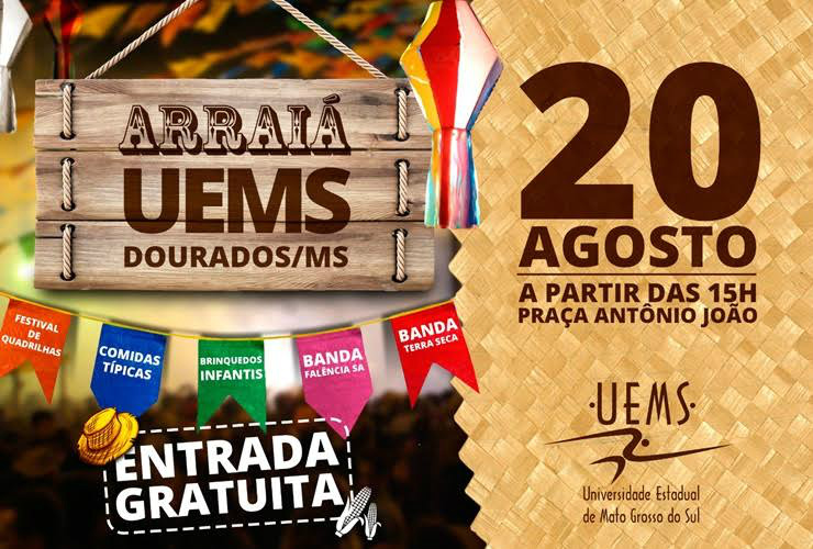 Arraiá UEMS será sábado na praça Antônio João