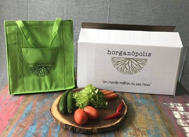 Os preços das cestas de alimentos orgânicos da Horganópolis são divididos por pacotes semanais ou mensais, e por pessoas, podendo ser uma, duas ou quatro. Foto: Divulgação