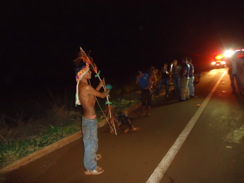 Indígenas protestaram no local
