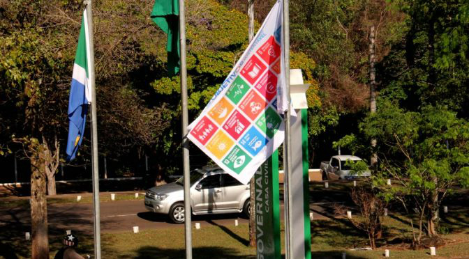 Estado parceiro da ONU hasteia bandeira do desenvolvimento sustentável