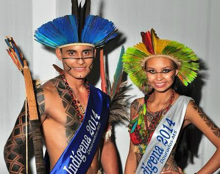Foto: A FrotaCintia Moraes Souza e Rocleiton Ribeiro Flores, ambos da etnia terena e moradores na Aldeia Jaguapiru, foram os vencedores da 4ª edição do concurso Miss e Mister Indígena/ 2014.