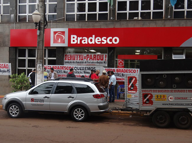 Sindicato manteve agência do Bradesco fechada em Dourados nesta terça-feiraFoto: Divulgação