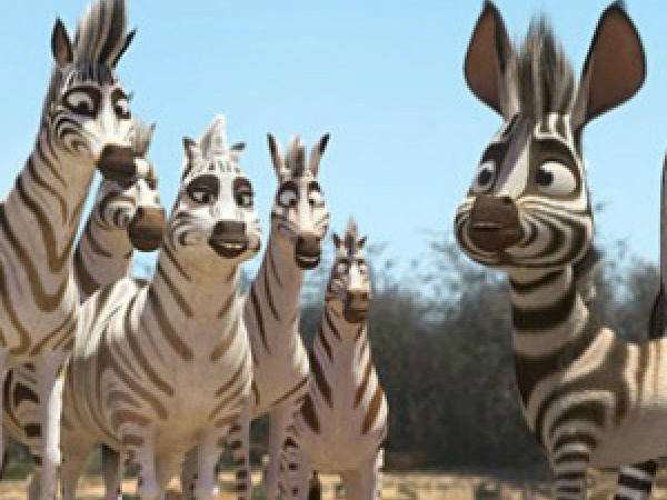 O protagonista, que dá título ao filme, é uma zebra que nasceu com metade do corpo sem listras, e, por isso, é o patinho feio do seu grupo. (Foto: Divulgação)