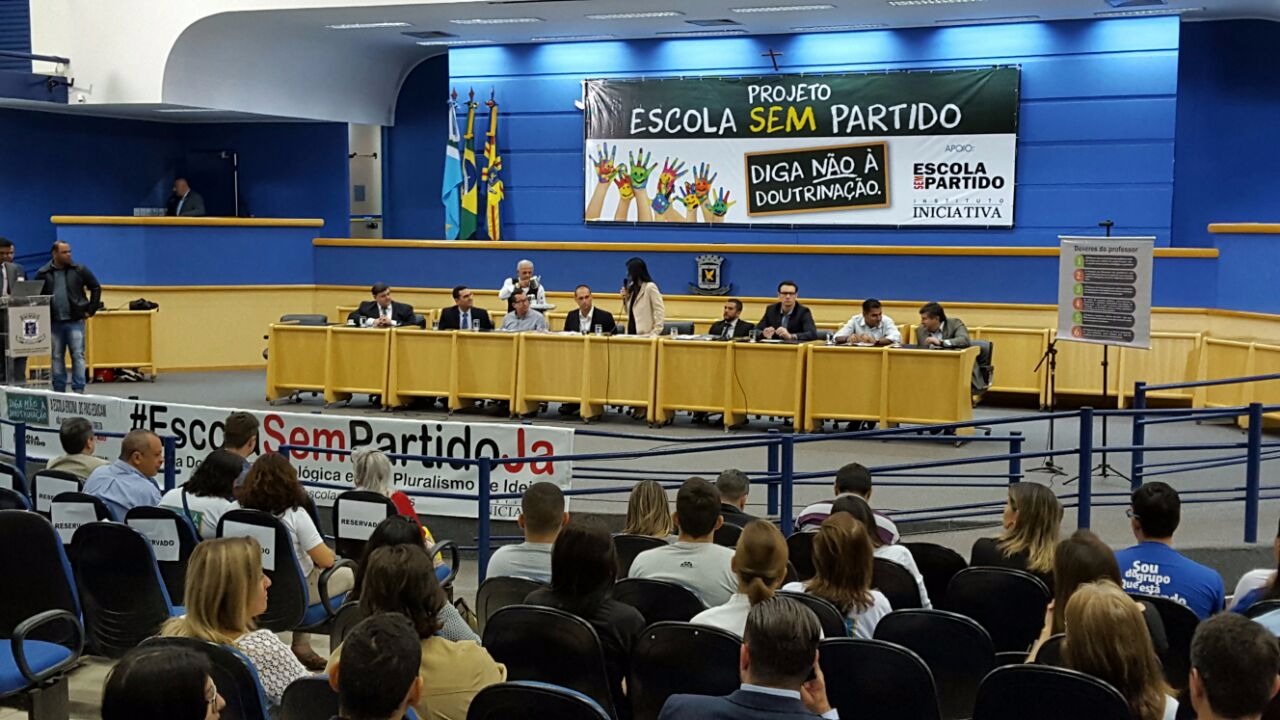 Audiência pública que apresentou na Câmara Municipal o projeto Escola Sem PartidoFoto: Kleber Clajus/Midia Max