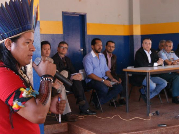 Secretário de Estado de Justiça e Segurança Pública adjunto, Hélton Fonseca Bernardes, que esteve em Dourados na semana passada em reunião com indígenas 