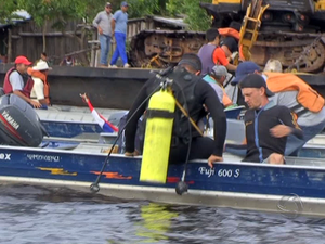 Encontrado 13º corpo de desaparecido em naufrágiono rio Paraguai (Foto: Reprodução/TV Morena)