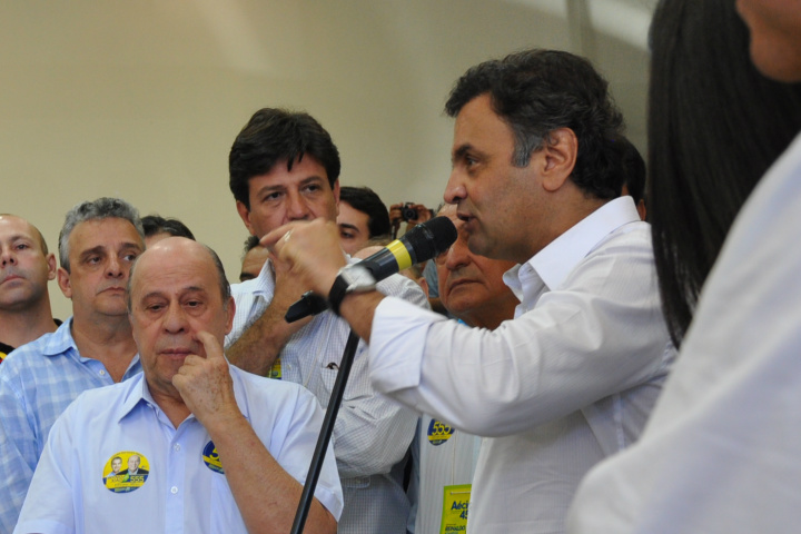 Aécio Neves falou por quase meia hora a empresários e à imprensa na Aced (Fotos: Luiz Radai)