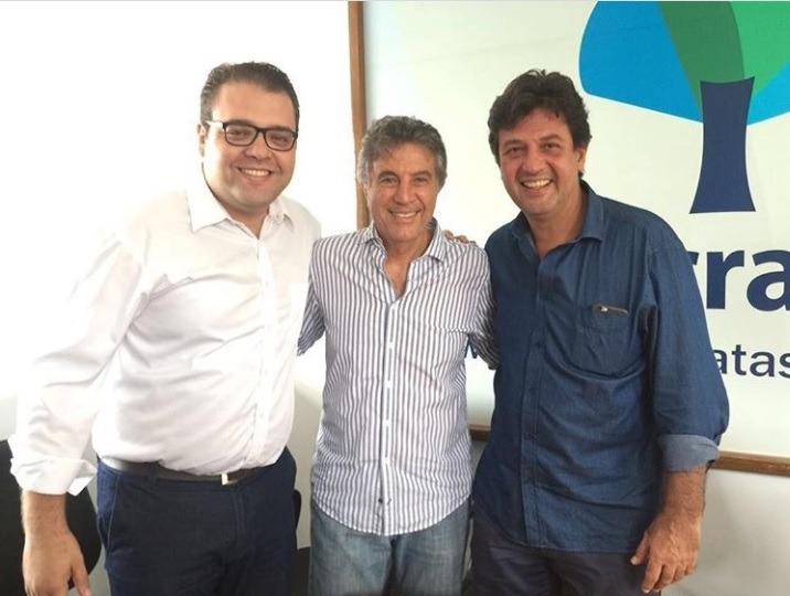 Presidente Municipal de Dourados Alan Guedes com o Presidente Estadual Murilo Zauith e deputado federal Mandetta