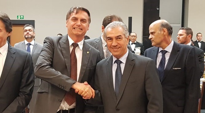 Presidente Jair Bolsonaro e governador Reinaldo Azambuja no Fórum de Governadores eleitos em 2018. Foto: Subcom/Arquivo
