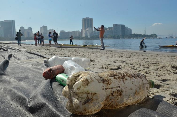 Garrafas PET poluem praias e rios e causam outros danos ao meio ambiente - Arquivo/Fernando Frazão/Agência Brasil