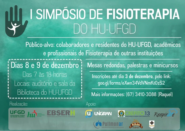 HU-UFGD abre inscrições para I Simpósio de Fisioterapia