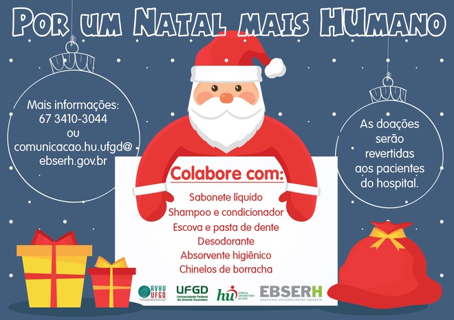 HU-UFGD lança quarta edição da campanha “Por um Natal mais HUmano”