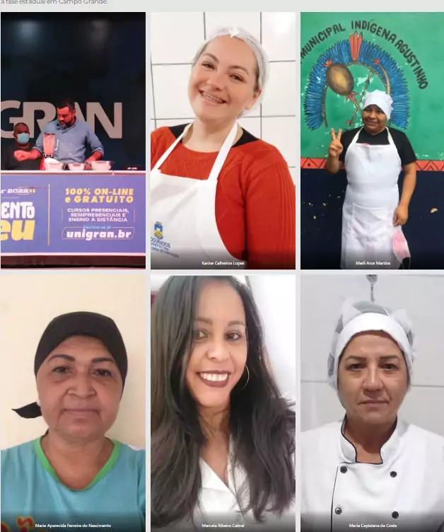 Chef de Cozinha seleciona 5 melhores receitas da etapa municipal do 1º Desafio Estadual das Merendeiras